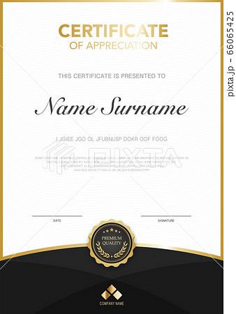 diploma certificate template black and gold color. diploma certificate template black and gold color. 66065425