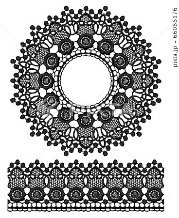 Round openwork lace border. 66066176