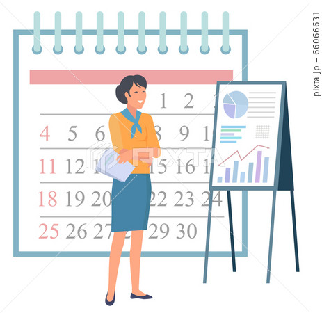 Woman Researching Graph Report, Business Vector Woman Researching Graph Report, Business Vector 66066631