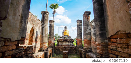 Buddha statue in old temple in Inwa (Ava) near Buddha statue in old temple in Inwa (Ava) near 66067150