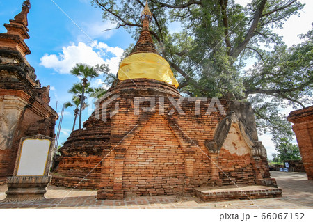 old temple in Inwa (Ava) near Mandalay in Myanmar 66067152