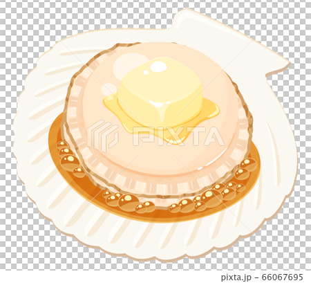 Scallop_with shell_grilled seafood_butter soy sauce 66067695