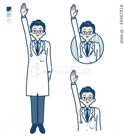 simple Doctor old man_raise-hand 66067818