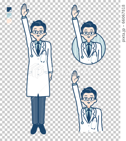 simple Doctor old man_raise-hand 66067818