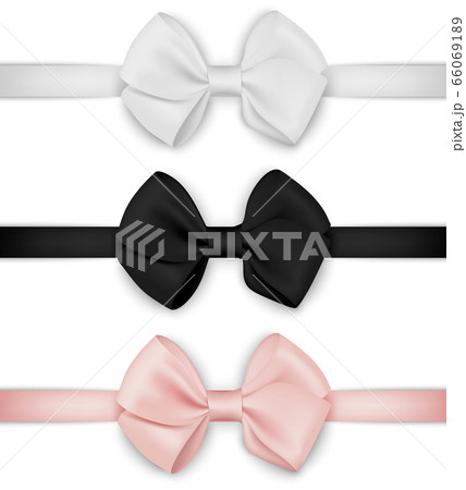 Vector realistic bow set. Template for design. Vector realistic bow set. Template for design. 66069189