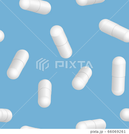 Vector seamless pattern with realistic medical pills. Vector seamless pattern with realistic medical pills. 66069261