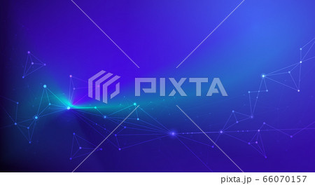 Vector illustration molecule,Connected lines with dots,technology on blue background. Abstract internet network connection design for web site.Digital data,communication,science and futuristic concept 66070157