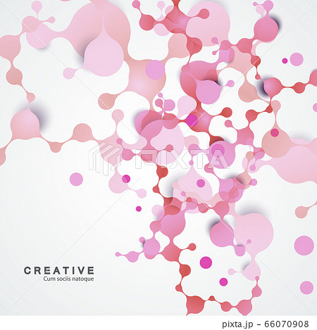 Science connection structure with molecules on simple modern white background. Vector illustration 66070908