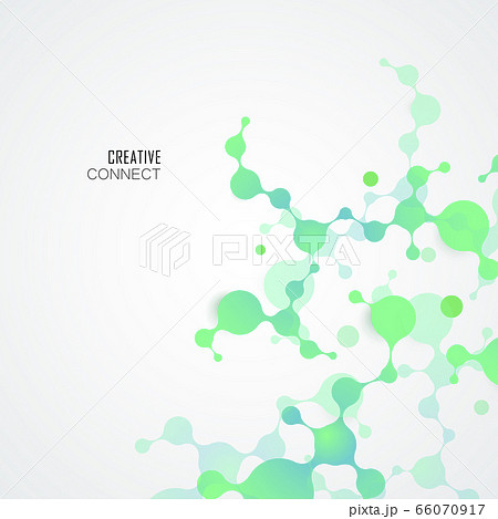 Science connection structure with molecules on simple modern white background. Vector illustration 66070917