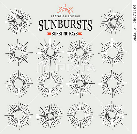 Sunbursts collection of trendy hand drawn retro rays. Sunset, sunrise and radial fireworks symbol. Design elements. Vintage sunbursts in black color Sunbursts collection of trendy hand drawn retro rays. Sunset, sunrise and radial fireworks symbol. Design elements. Vintage sunbursts in black color 66071534