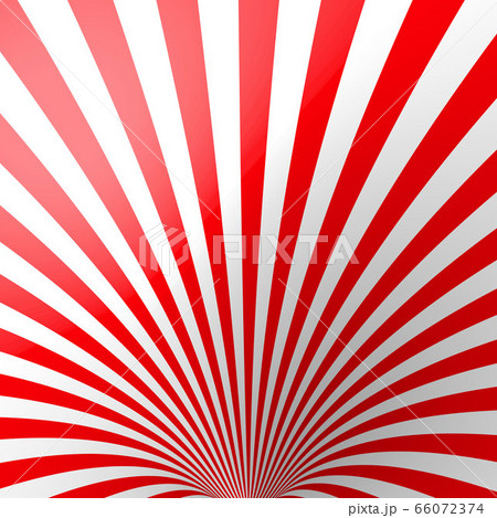 Red volumetric striped background. Coneのイラスト素材 [66072374] - PIXTA