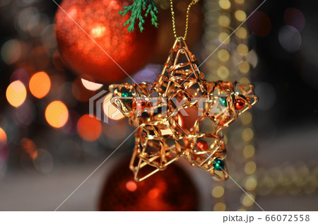 Christmas gold ball and star decoration ornament Christmas gold ball and star decoration ornament 66072558