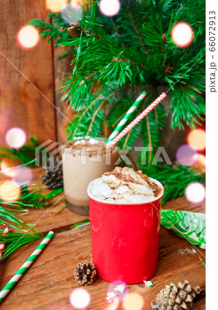 Hot chocolate with whipped cream 66072913