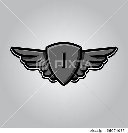 Initial Letter I, Shield Security, wing logo 66074035
