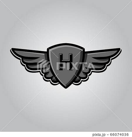 Initial Letter H, Shield Security, wing logo Initial Letter H, Shield Security, wing logo 66074036