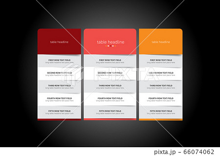 Pricing table design template for business. Vector. Pricing table design template for business. Vector. 66074062