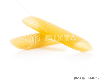 Uncooked penne pasta. Dried italian pasta 66074256