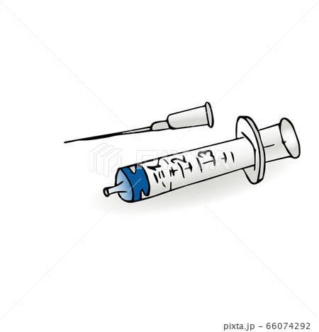 A syringe, a medical instrument, For injections 66074292