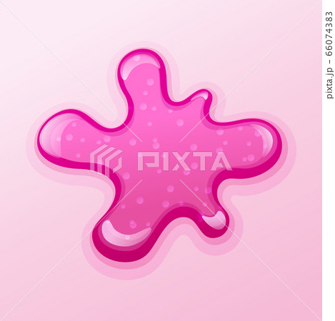 Colorful glitter slime blob vector illustration. Girly goo stain on pink background. Fun game for kids 66074383