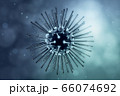 Coronavirus illustration. New deadly disease-causing viruses such as COVID-19 or SARS (Severe acute respiratory syndrome). Virus in a microscope close up. 3D rendering  66074692