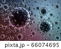 Coronavirus illustration. New deadly disease-causing viruses such as COVID-19 or SARS (Severe acute respiratory syndrome). Virus in a microscope close up. 3D rendering  66074695