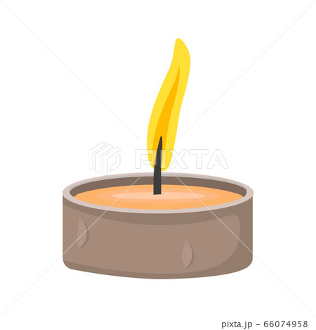 Wax tealight candle in round silver container 66074958