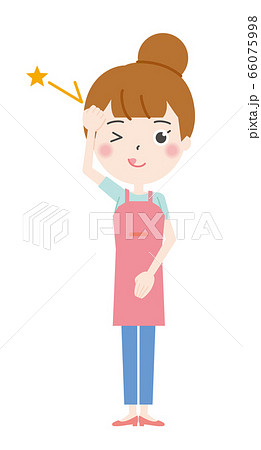 主婦 テヘペロ イラスト2のイラスト素材