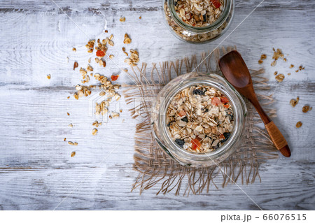 Healthy food, granola for breakfast 66076515