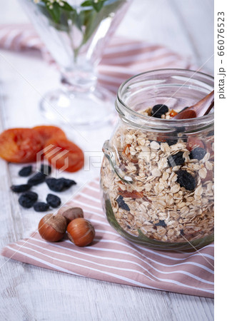 Healthy food, granola for breakfast 66076523