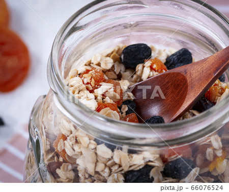 Healthy food, granola for breakfast 66076524