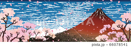 凱風快晴　桜＆花びらワイドバージョン 66078541