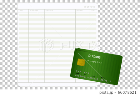 Illustration of a passbook and cash card that opened the entry page Illustration of a passbook and cash card that opened the entry page 66078621
