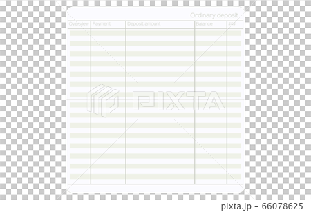 なにも記入されていない通帳の見開きページ 66078625