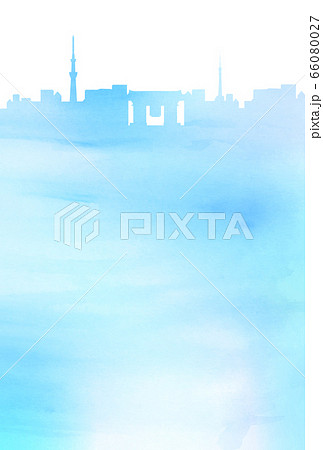 東京 雷門 スカイツリー 背景のイラスト素材