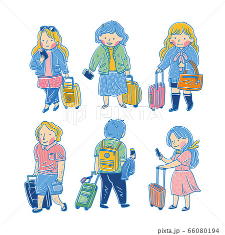 荷物 旅行 観光客のイラスト素材