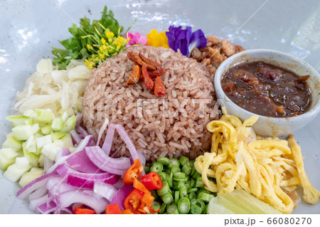 Fried rice mixed with shrimp paste. Fried rice mixed with shrimp paste. 66080270