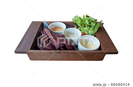 Grilled potatoes with three dipping sauce on Grilled potatoes with three dipping sauce on 66080414