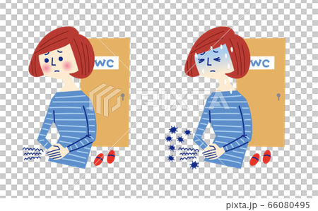 腹痛に苦しむ女性 66080495