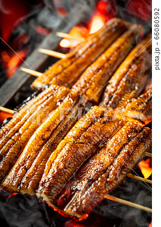 うなぎを焼く 66080592