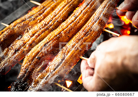 うなぎを焼く 66080667