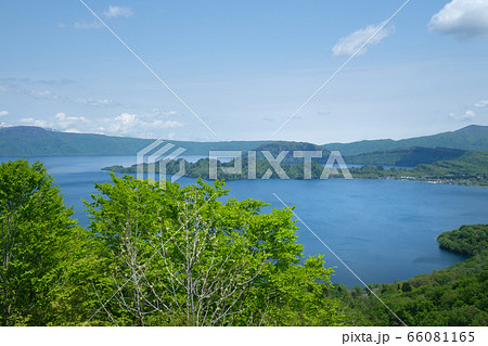 新緑の十和田湖 - 紫明亭展望台 66081165