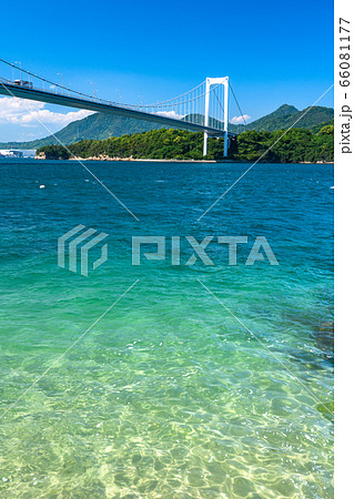 《愛媛県》しまなみ海道・伯方・大島大橋をのぞむ海《大島より》 《愛媛県》しまなみ海道・伯方・大島大橋をのぞむ海《大島より》 66081177