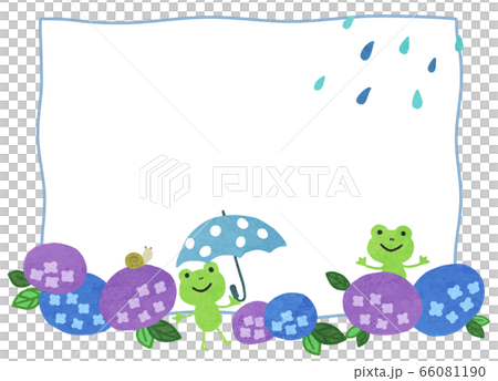 アジサイ 梅雨 カエル フレーム 枠のイラスト素材 [66081190] - PIXTA