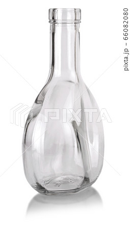 empty clear cognac bottle isolated on white 66082080
