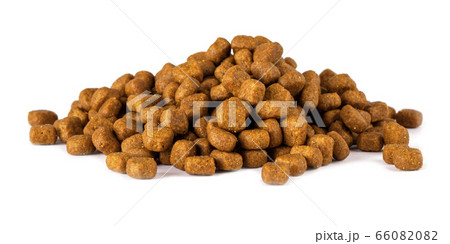 dry pet food. isolated on white. Food for cats and 66082082