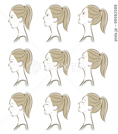 ダウンロード可能 ポニーテール 横顔 イラスト