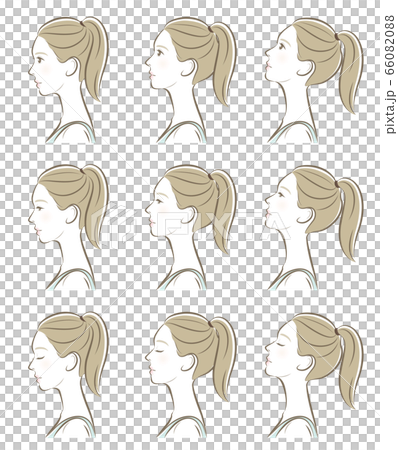女性の横顔の表情イラスト 66082088