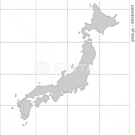 日本地図 白地図 研究用 論文用のイラスト素材
