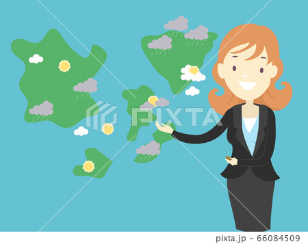 Girl Weather Broadcaster Illustration 66084509
