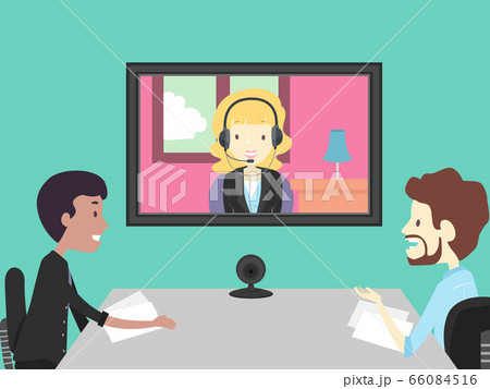 Girl Group Video Interview Illustration 66084516